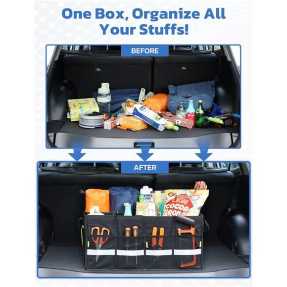 Car Trunk Organizer, Collapsible Waterproof Multi Compartments Car Organizer - Picture 6 of 7